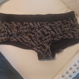 Victoria Secret Logo Black & White BoyShorts Stainless Shorties Large